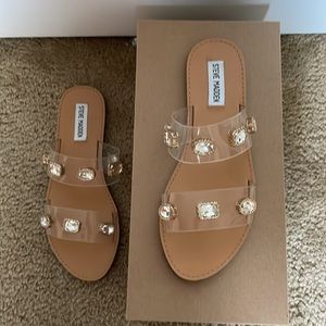 Steve Madden Clear Gem sandals. NWT
